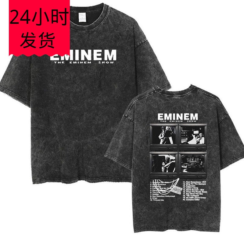 90S Rapper Eminem World Tour Music Graphic T Shirts Men'S Co - Image 2